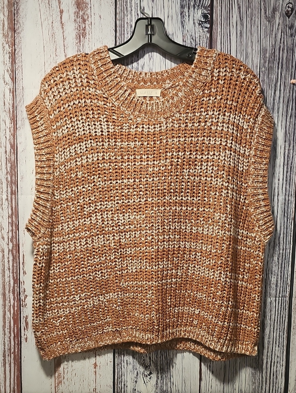 ILLA ILLA Tan & White Marled Crewneck Sweater Vest